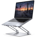 Adjustable Laptop Stand, Portable Laptop Riser, Aluminum Laptop Stand for Desk Foldable, Ergonomic Computer Notebook Holder for MacBook Air Pro HP, Office Desk Accessories (10-17.3'')- Silver