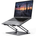 Adjustable Laptop Stand, Portable Laptop Riser, Aluminum Laptop Stand for Desk Foldable, Ergonomic Computer Notebook Stand Holder for MacBook Air Pro, Dell XPS, HP (10-17.3'') - Black