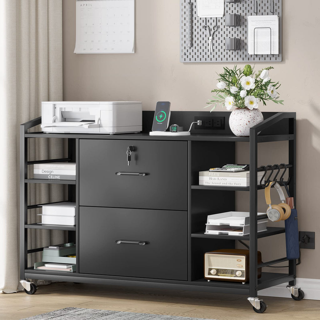 44" File Cabinet with Lock, Filing Cabinet fits Legal/Letter Size