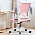Ergonomic Office Chair with Flip-up Armrests Executive Computer Chair for Home Office, Breathable Mesh & Comfy Lumbar Support, Pink