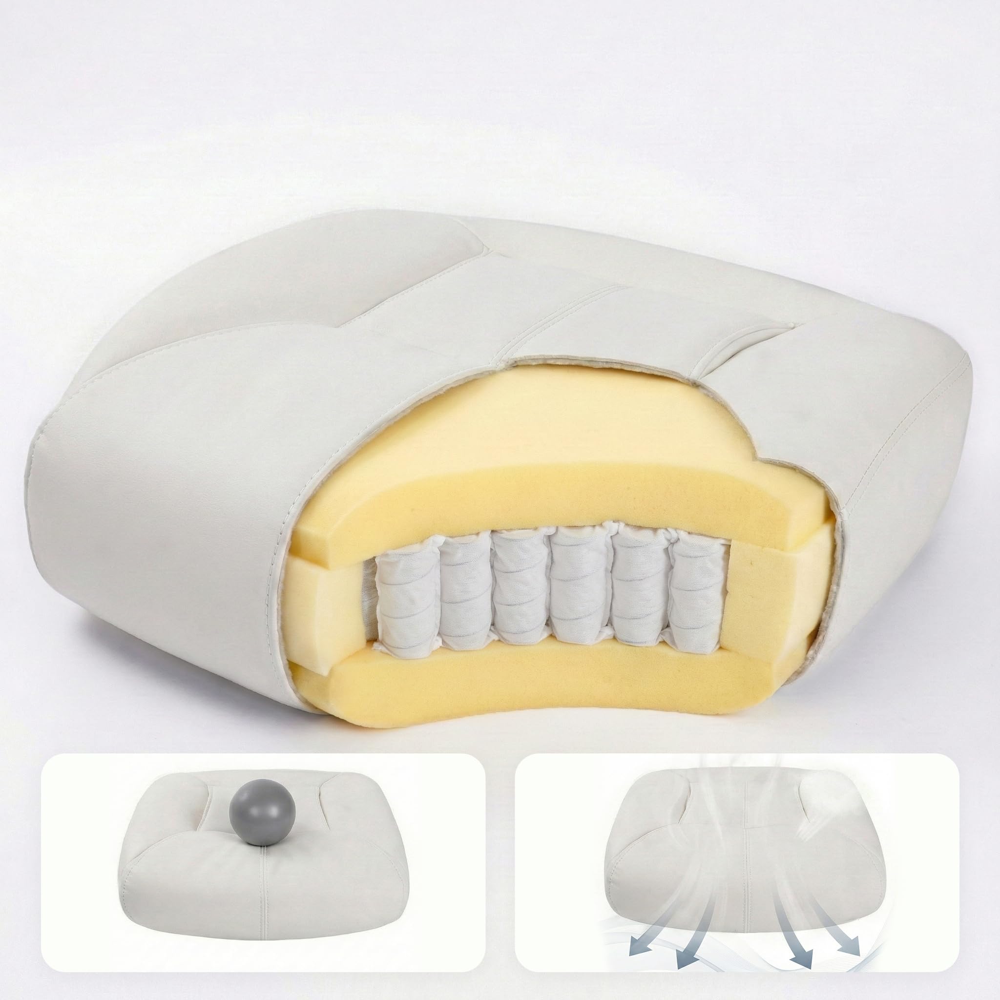 Big and Tall Office Chair for Heavy People, 500LBS High Back Extra Wide Executive PU Leather Office Chair with Flip-Up Armrests, Quiet Rubber Wheels, Comfortable Home Office Desk Chair (White)