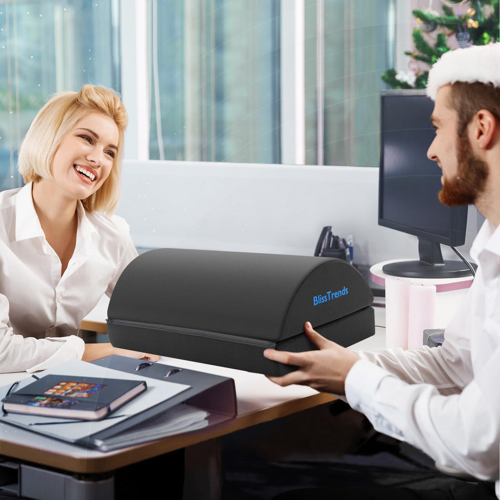 Foot Rest for Under Desk at Work-Versatile Foot Stool with Washable Cover-Comfortable Footrest with 2 Adjustable Heights for Car,Home and Office to Relieve Back,Lumbar,Knee Pain-Gray