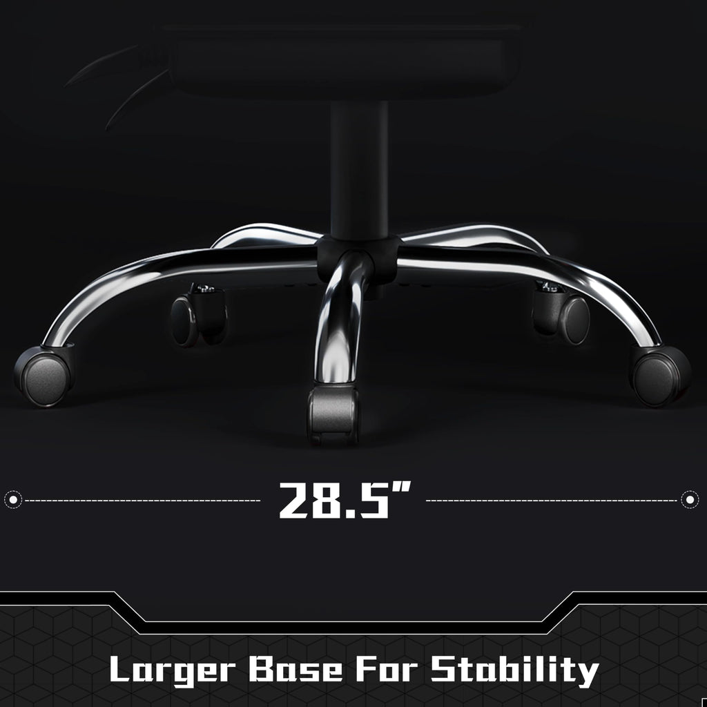 Gaming Chair, Video Game Chair with Massage Lumbar Support and Footrest Height Adjustable Ergonomic Computer Chair with Swivel Seat and Headrest, Full Black