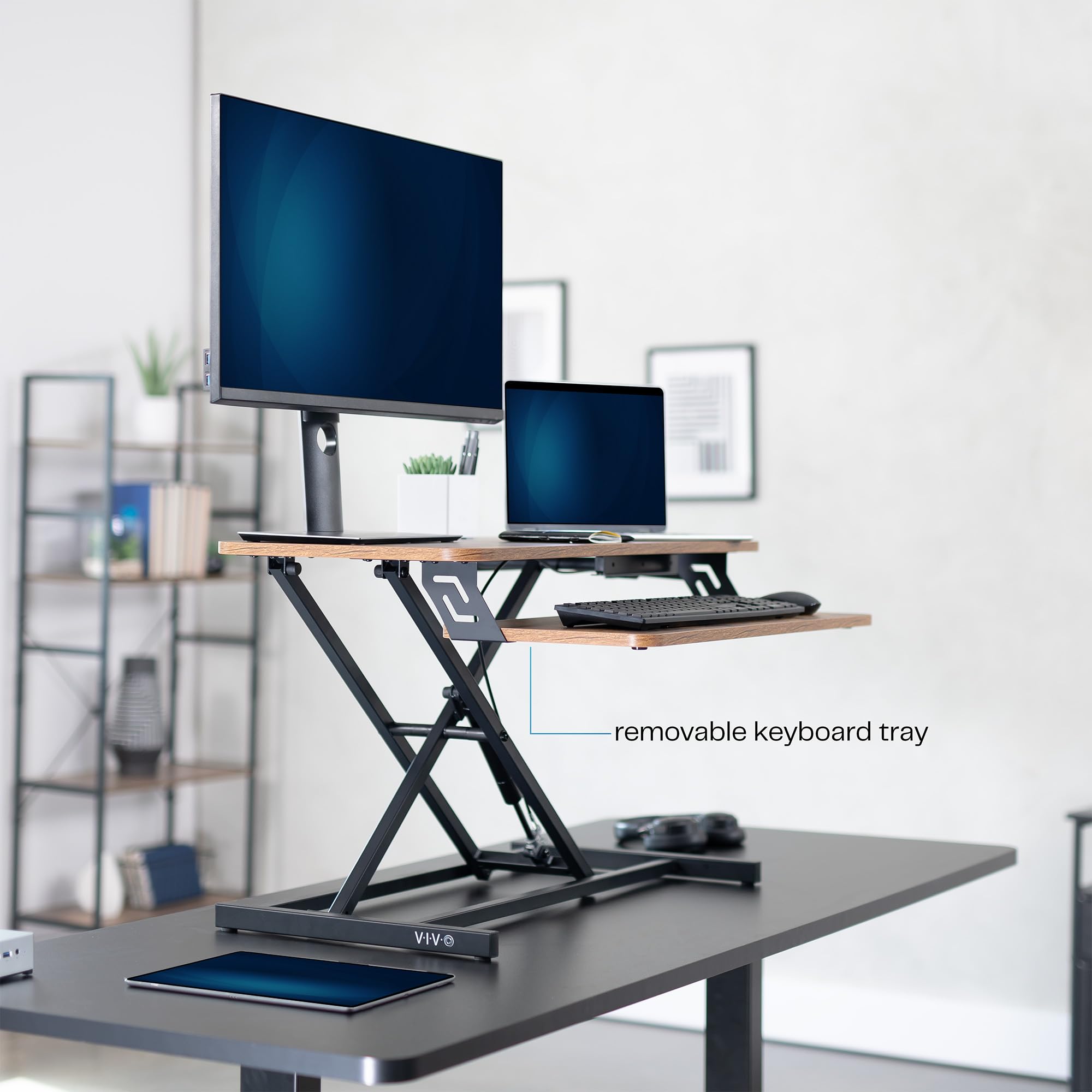 Rustic Vintage Brown 32 inch Stand Up Desk Riser