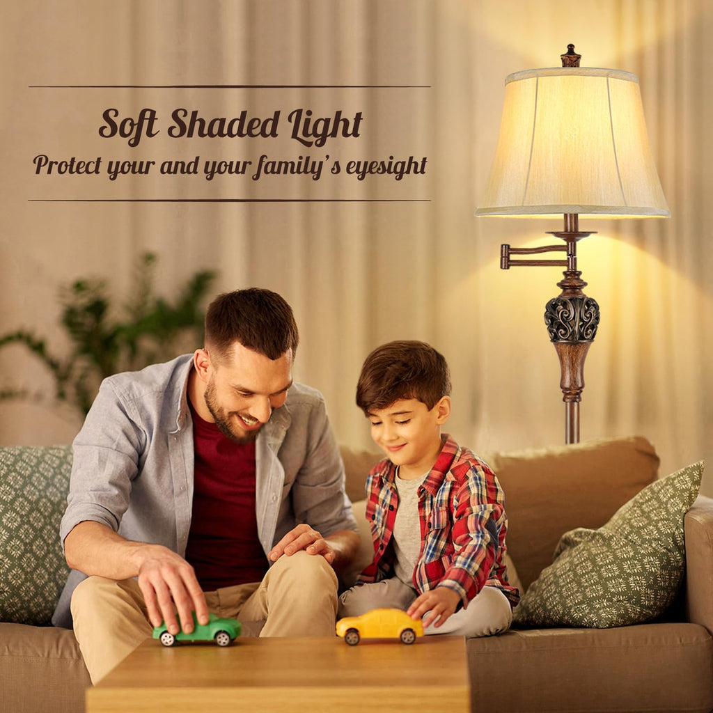 Vintage Floor Lamp for Living Room, Traditional Tall Standing Lamp