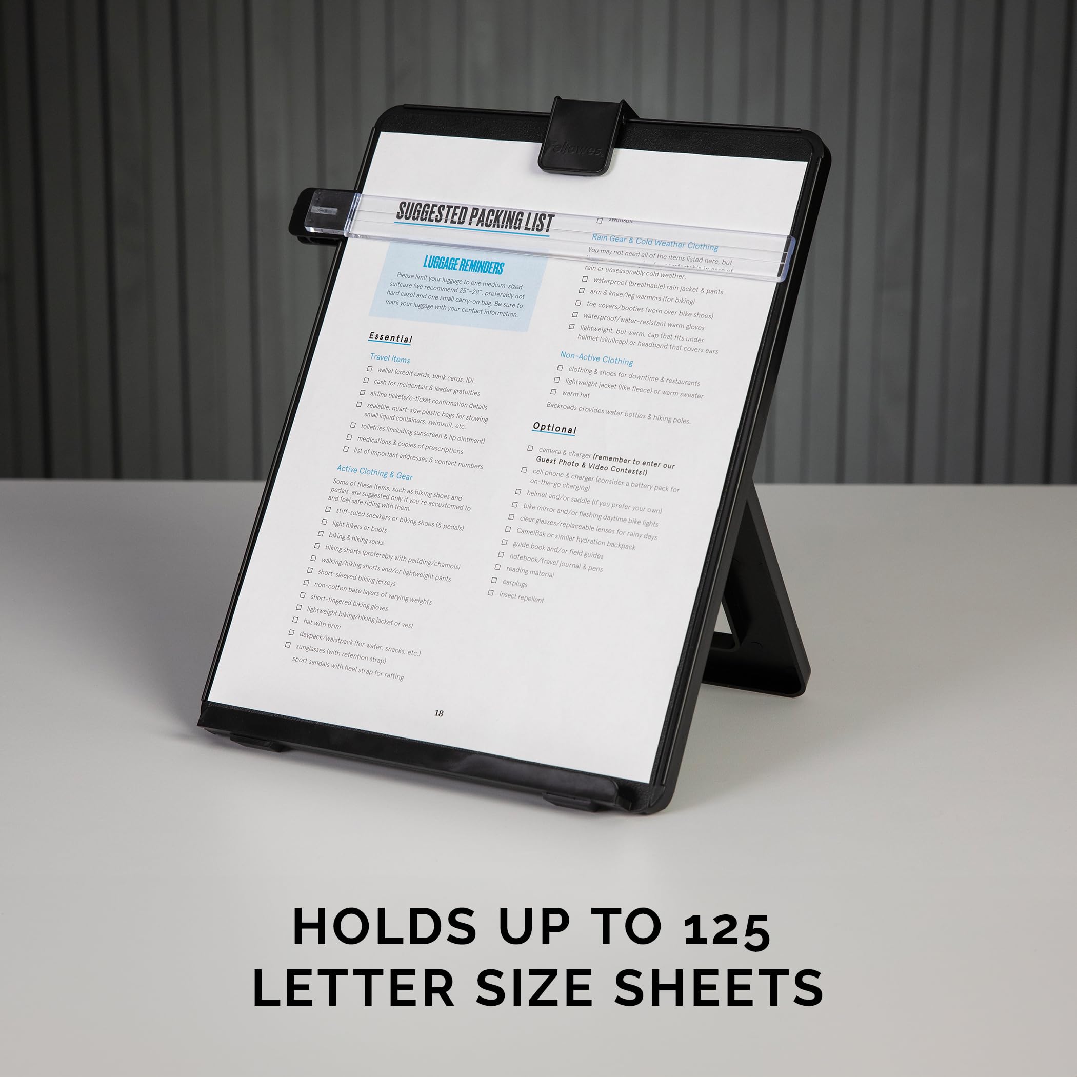 Letter Sized Non-Magnetic Copyholder, Black (21106), 7.38 x 10.13 x 11.25 inches