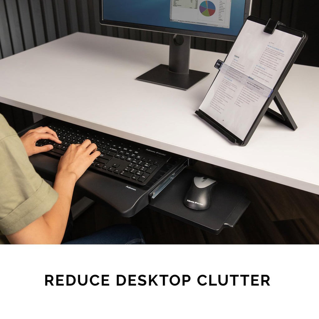 Office Suites Underdesk Keyboard Drawer, Black/Silver