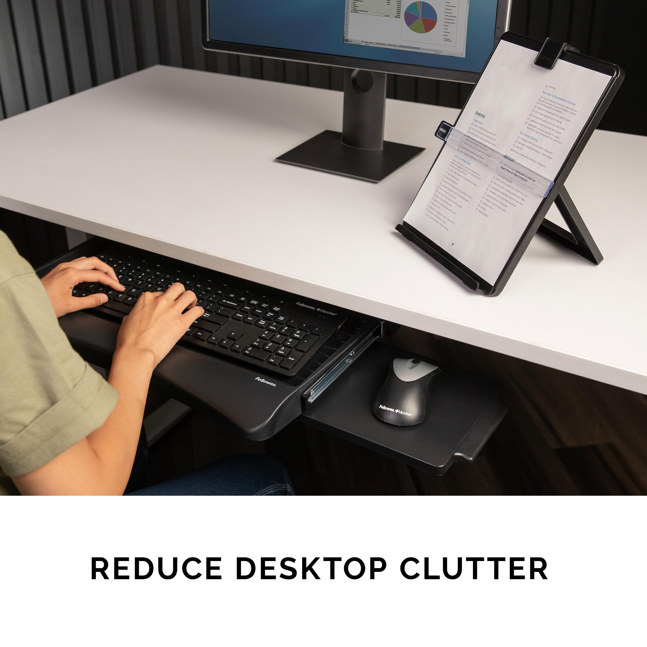 Office Suites Underdesk Keyboard Drawer, Black/Silver