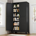Black Metal Storage Cabinet, 79" Pantry Cabinets for Office
