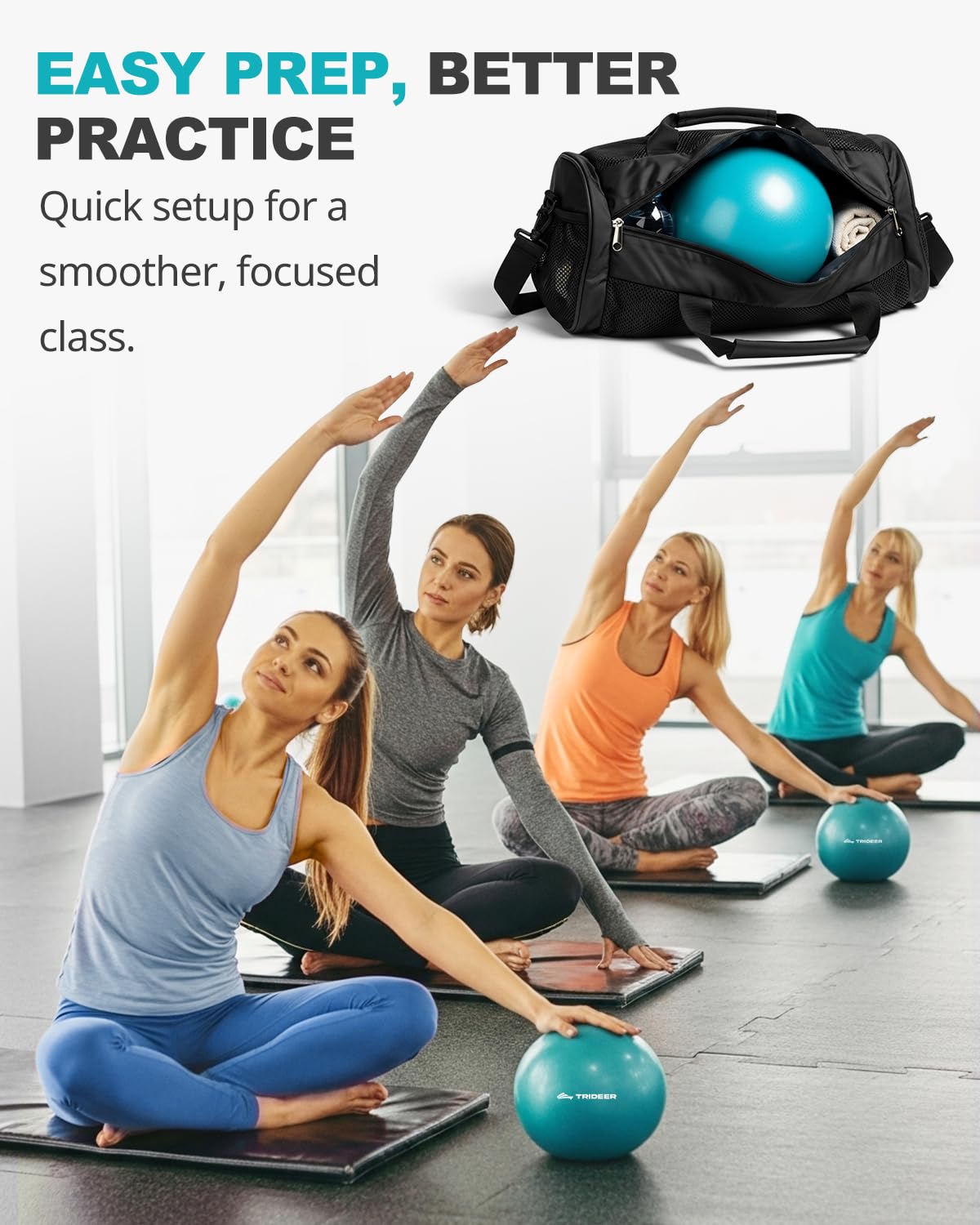 9 Inch Pilates Ball with Inflation Straw, Small Exercise Yoga Ball