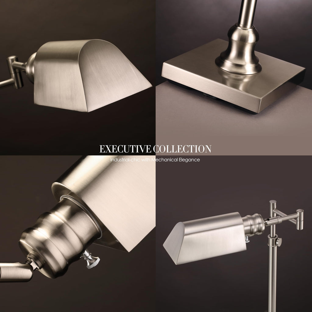Arcadia Pharmacy Desk Lamp, Brushed Nickel