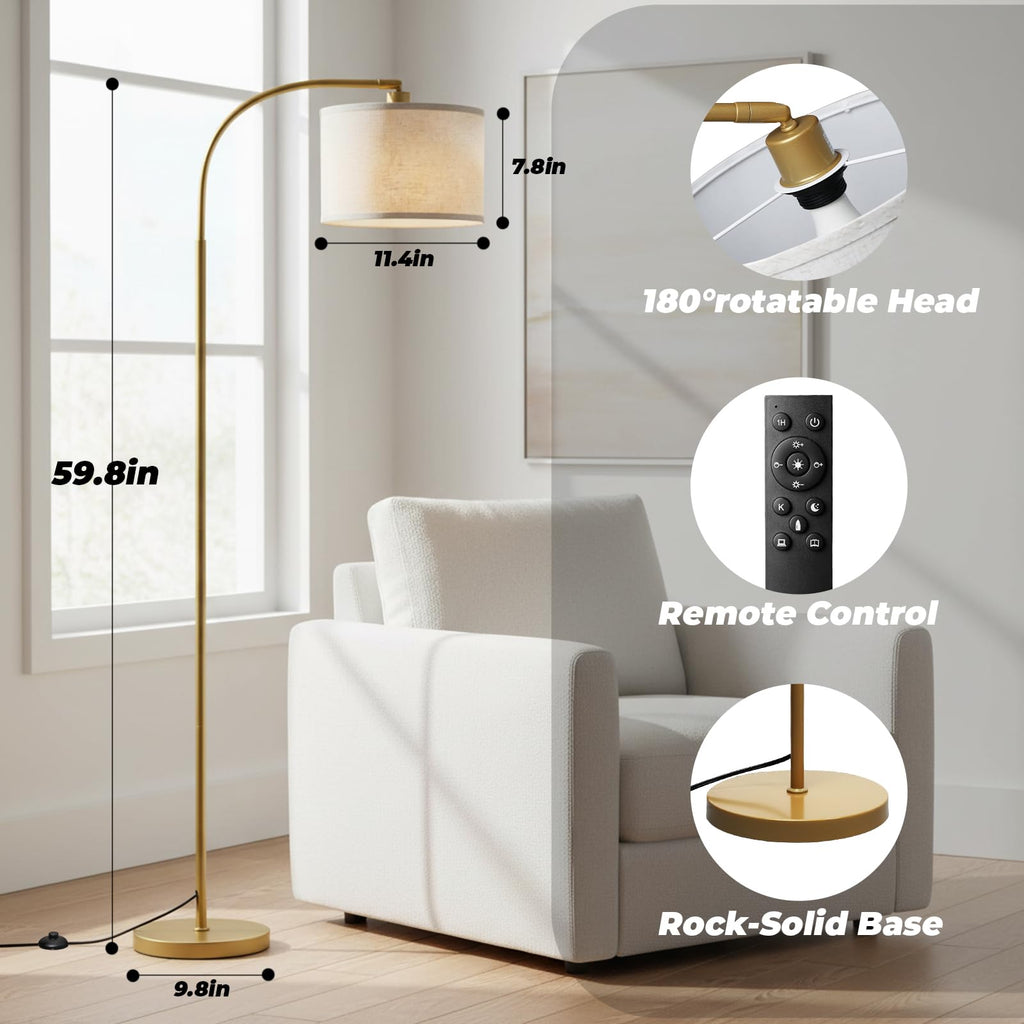 Arc Floor Lamps Modern Standing Remote Floor Lamp for Living Room