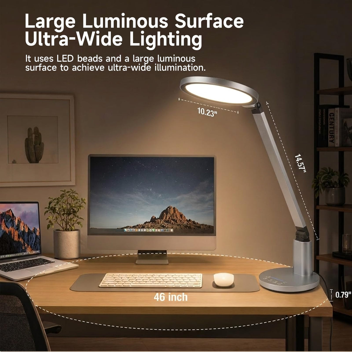 Desk Lamp for Home Office, Eye-Caring Diffused Table Lamp