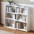 Wooden Extendable Shelf Bookcase, 3-Tier Low Bookshelf, White, S