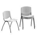 HERCULES -5 Pack 880 lb. Capacity White Plastic Stack Chair | Comfortable Seating with Durable Design