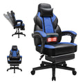 Gaming Chairs for Adults, Computer Chair with Footrest and Ergonomic High Back, Big and Tall Gamer Chairs with Massage Lumbar Support, 360° Swivel Height Adjustable Gaming Chair, Blue