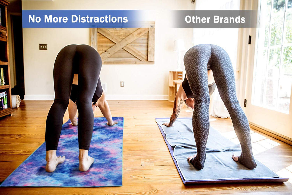Yoga Mat Towel with Anchor Fit Corners Non Slip Towel for Hot Yoga, Pilates, Workout, Camping