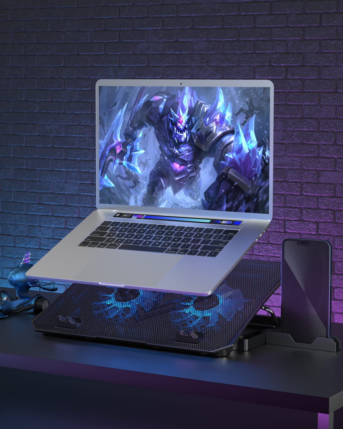 Laptop Cooling Pad, Gaming Laptop Cooler 2 Fans for 10-15.6 Inch Laptops, 5 Height Stands, 2 USB Ports (S039)