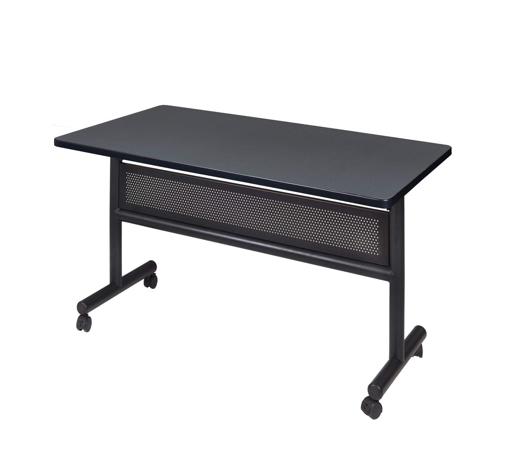 Kobe 48 x 24 in. Flip-Top Training Nesting Table with Modesty Panel- Grey