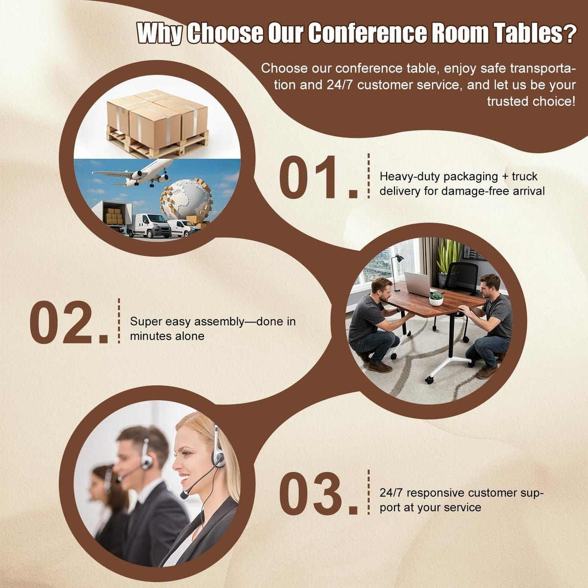 Folding Conference Table, 2 Pack Modern Flip Top Mobile Training Tables