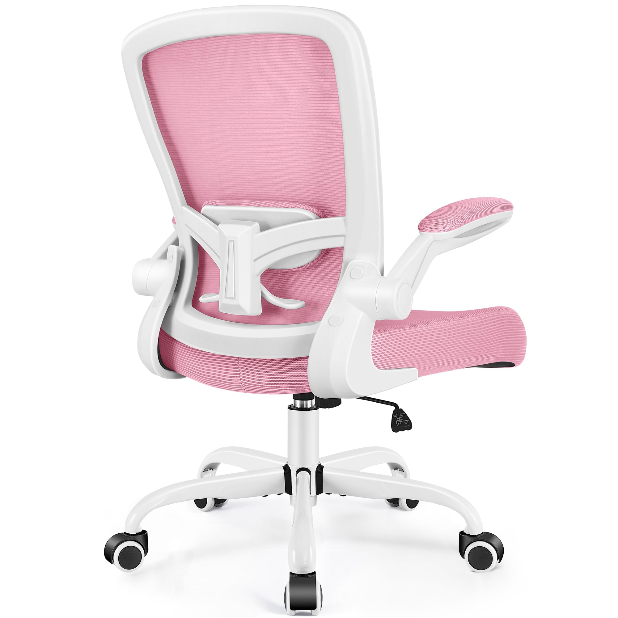 Office Chair, Ergonomic Desk Chair Breathable Mesh Chairs Adjustable High Back Lumbar Support Flip-up Armrests, Executive Rolling Swivel Comfy Computer Chairs Home Office Pink