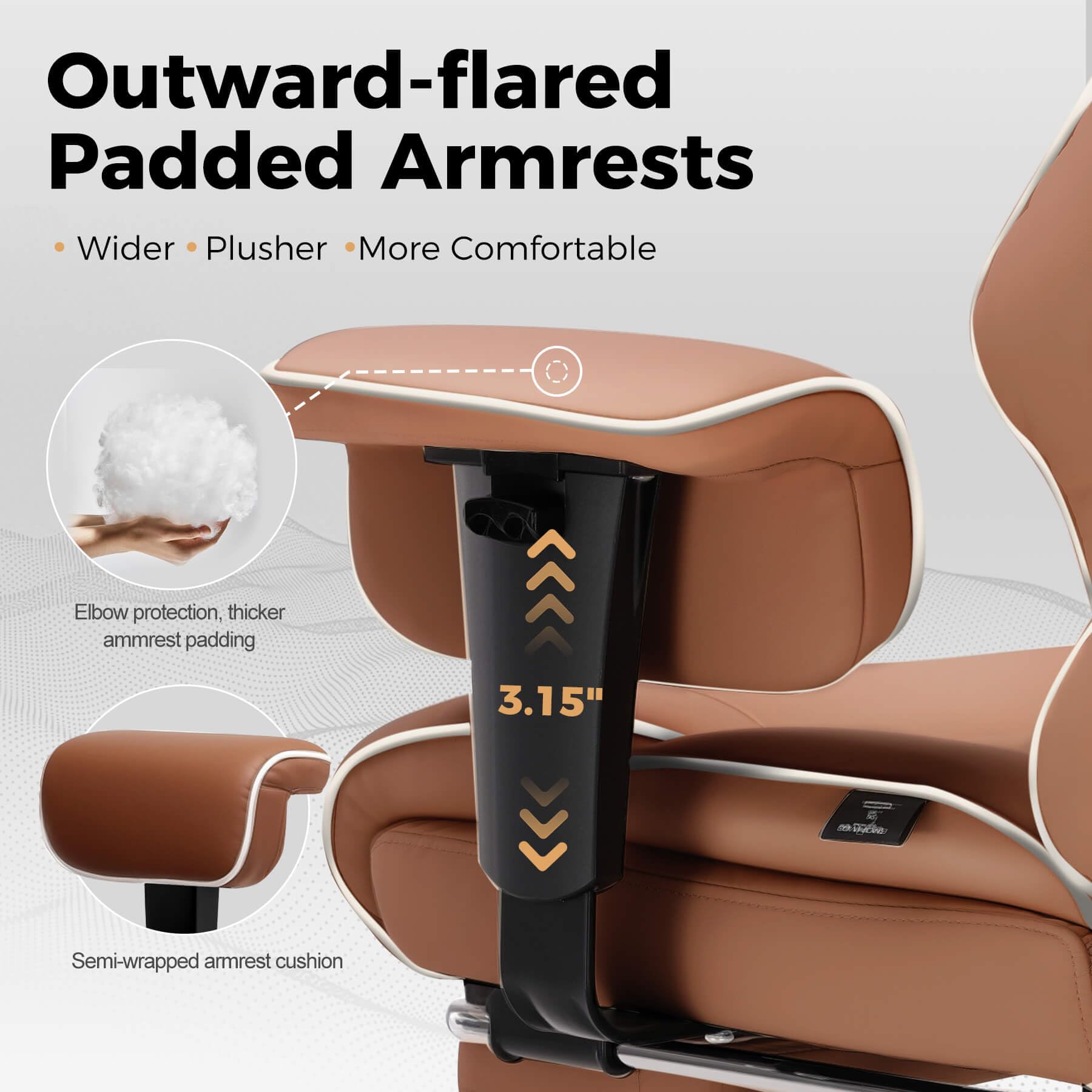 Big and Tall Gaming Chair 400lbs Heavy Duty Office Chair with Foot Rest & Ergonomic Pocket Spring Cushion, High Back Lumbar Support for Lower Back Pain Relief, Coffee Brown