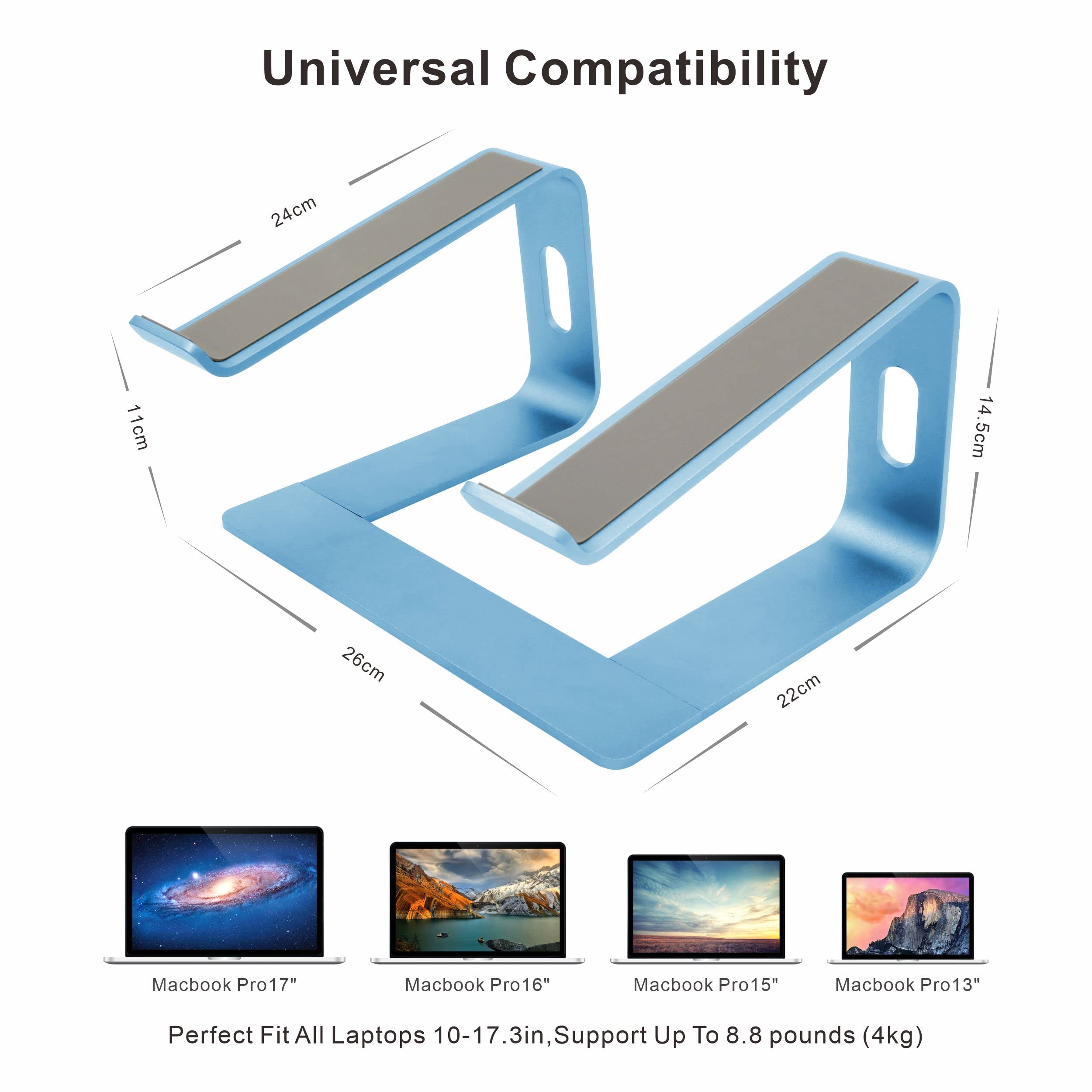 Laptop Stand,Ergonomic Aluminum Laptop Mount Computer Stand,Detachable Laptop Riser,Notebook Holder Stand,All 10-17.3" Laptops (Sky Blue)