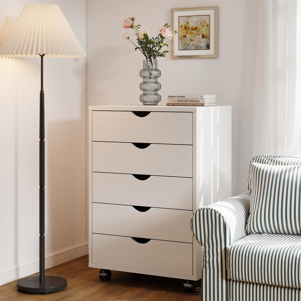 5 Drawer Wooden Dresser, Storage Cabinets, Room Organization