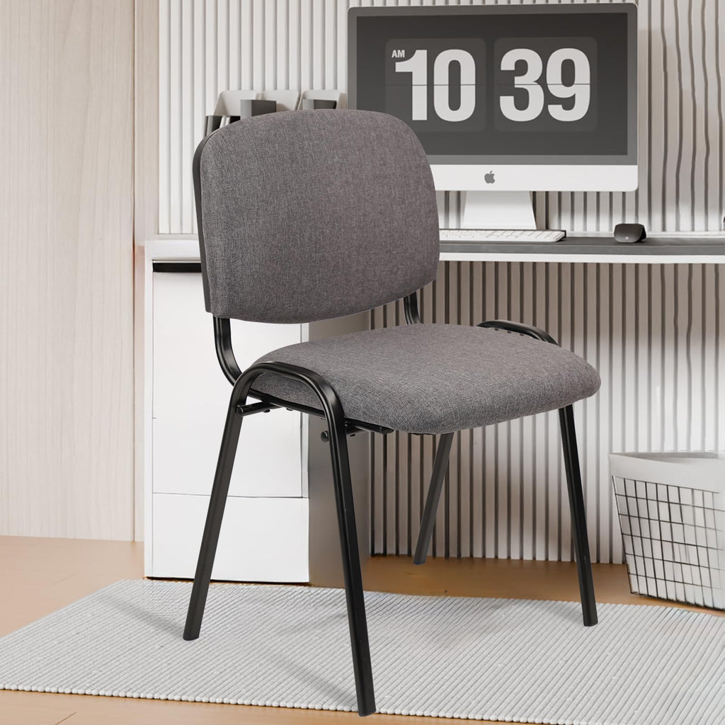 Waiting Room Chairs Fabric Stackable Chair Metal Frame with Lumbar Support and Thickened Seat Cushion for Waiting Conference Room Guest Chairs 1 Pack…