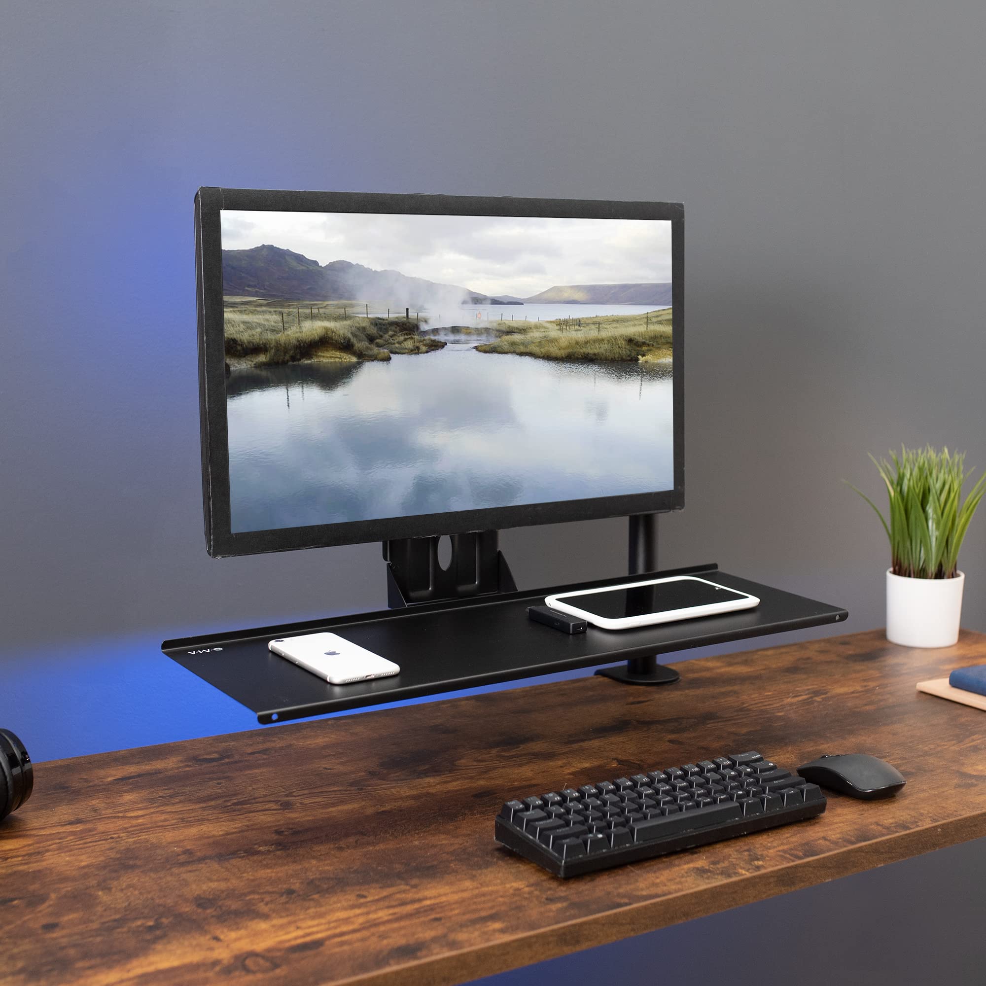 Computer Keyboard and Mouse Platform Tray VESA Mount Attachment 25.5 x 8 inch Surface