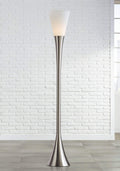 Piazza 72 1/2" Tall Brushed Nickel Modern Torchiere Floor Lamp