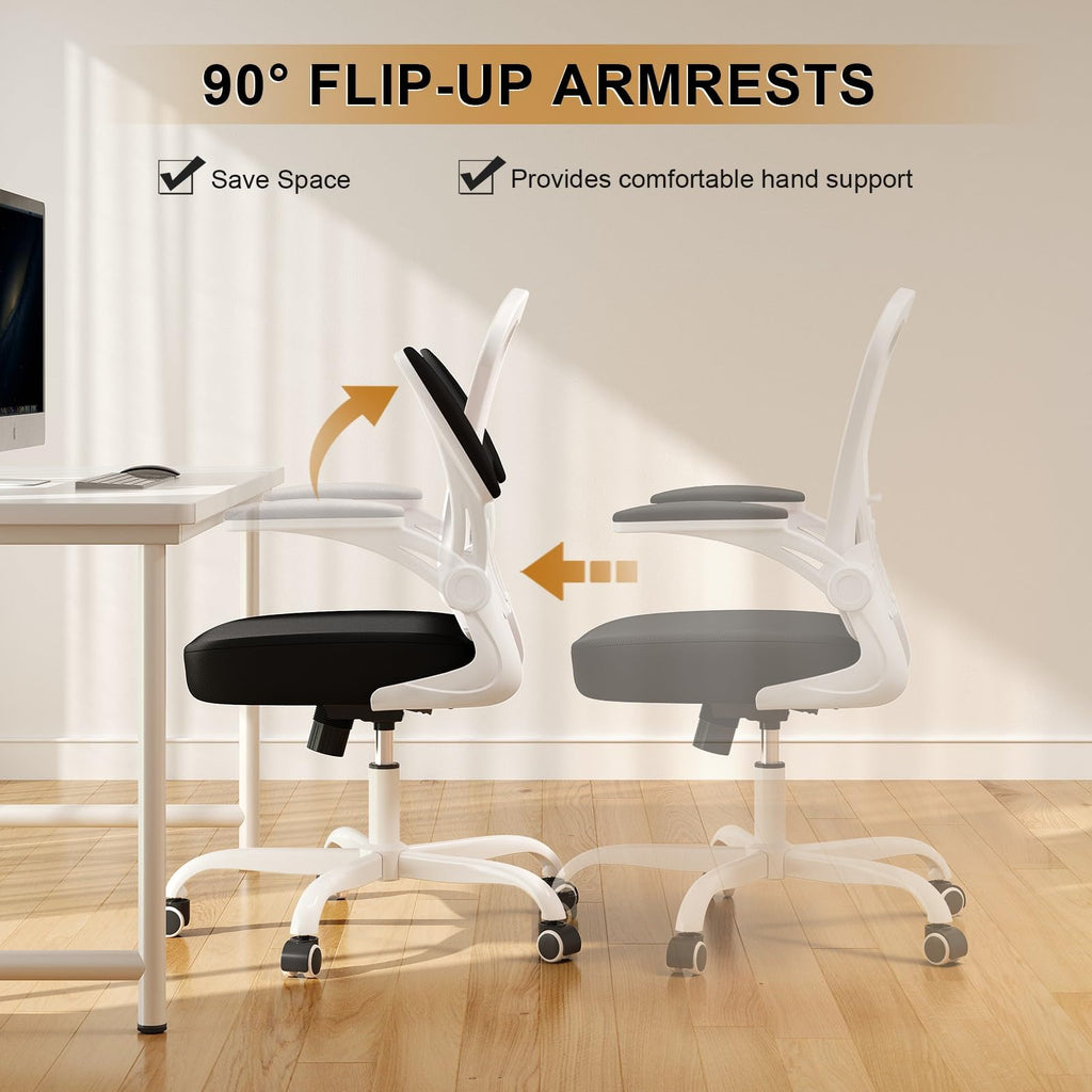 Office Chair, Ergonomic Desk Chairs 330LBS Capacity High Back Mesh Computer Chair with Flip-up Armrests, Comfy Work Chair with Adjustable Lumbar Support