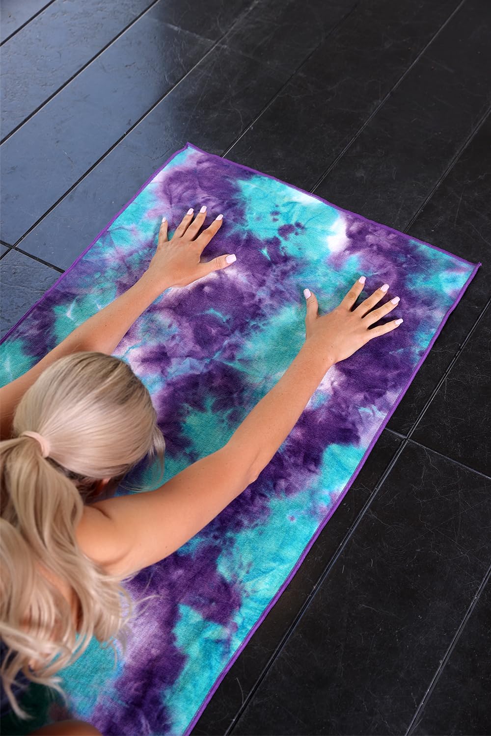 Non Slip Hot Yoga Mat Towel with Grip Dots, 72" x 24"