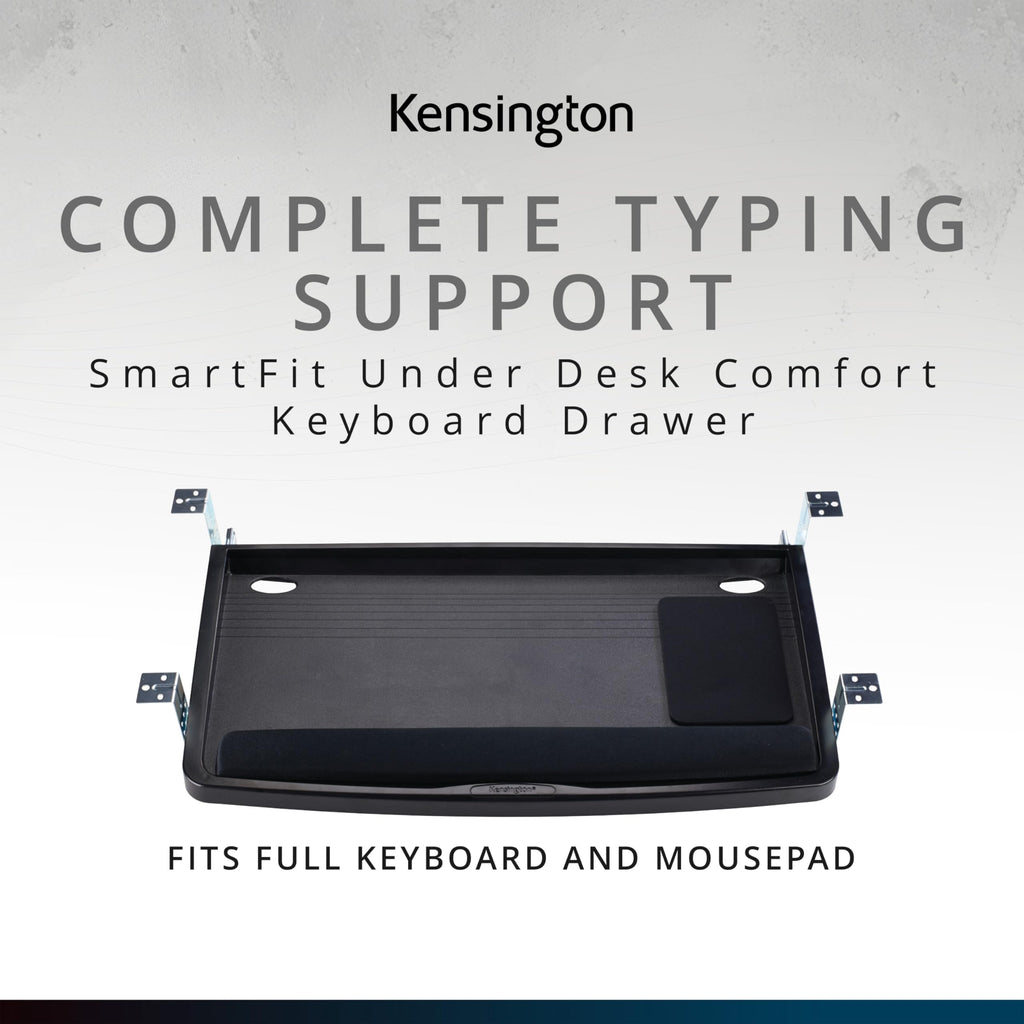 Keyboard Tray Under Desk, SmartFit Ergonomic Slide-Out Keyboard Drawer with Cable Management, Extra-Wide Height Adjustable Keyboard Holder, 24.5" x 11.75", Black
