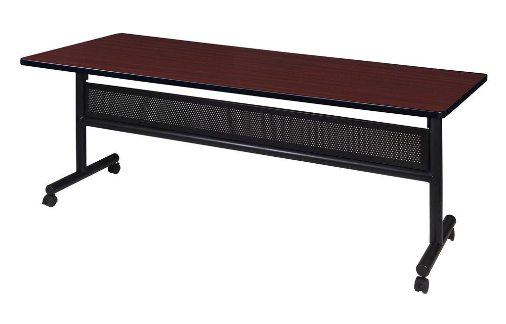 Mobile Training Table And Modesty Kobe Flip Top 72 x 30 inch Mahogany