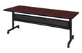 Mobile Training Table And Modesty Kobe Flip Top 72 x 30 inch Mahogany