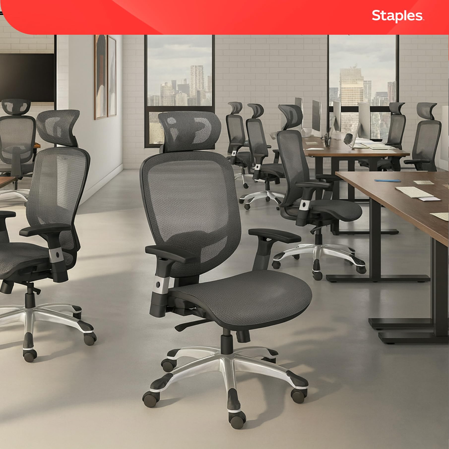 Ergonomic Task Chair, Mesh, Ergonomic, Lumbar Support, Swivel, Gray