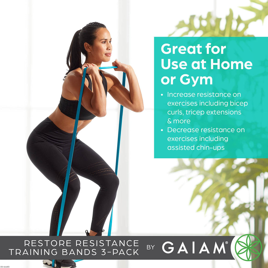Restore Resistance Training Workout Pull Up Bands 3 Pack - Extra-Strong Durable Progressive Resistance Exercise Loop Cords for Assisted Pull Ups and Strength Bands Training