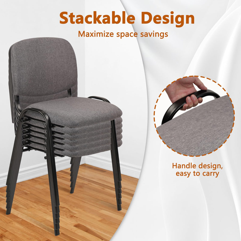 Waiting Room Chairs Fabric Stackable Chair Metal Frame with Lumbar Support and Thickened Seat Cushion for Waiting Conference Room Guest Chairs 1 Pack…