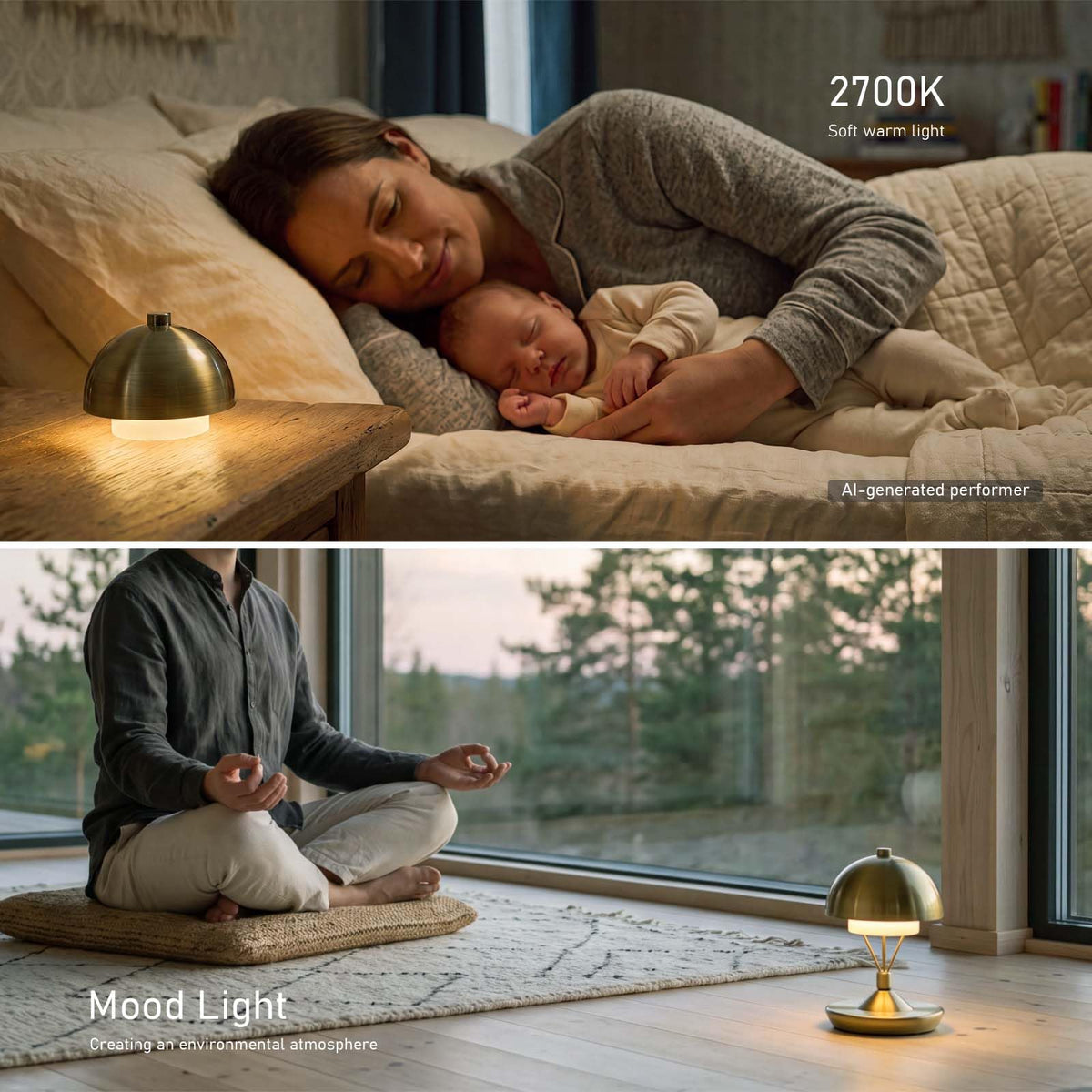Cordless Modern Table Lamp, Rechargeable Battery, Antique Bronze