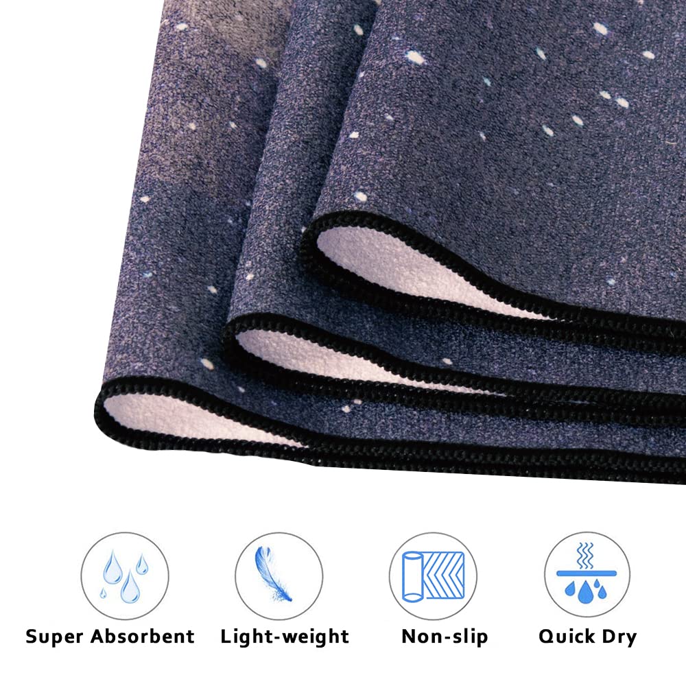 Non Slip Hot Yoga Towel, 70"x26", Moon Cycle