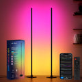 Corner Floor Lamp 2-Pack, Alexa Compatible, RGBICW, Music Sync