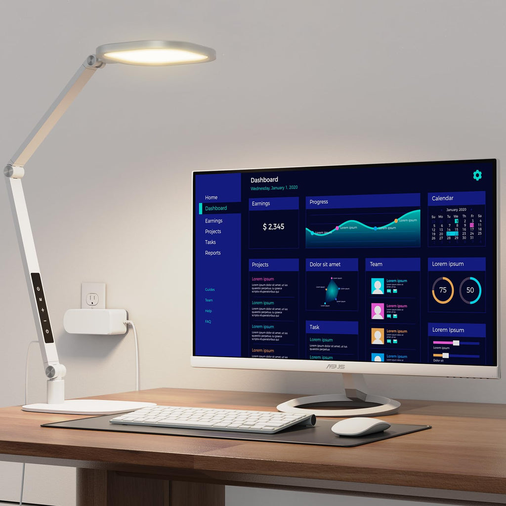 LED Desk Lamp for Home Office, Soft Edge-lit Design, Modern Style