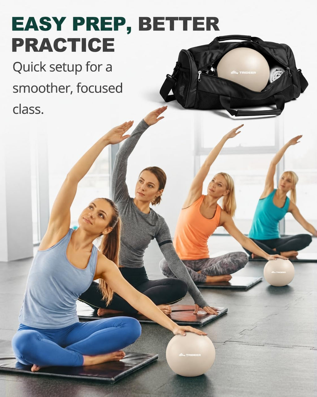 9 Inch Pilates Ball with Inflation Straw, Small Exercise Yoga Ball