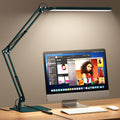 LED Desk Lamp with Slim Base - Adjustable Swing Arm Desk Light, Dimmable, Timer, Eye Protection, Memory Function, 1300LM, 12W, Green