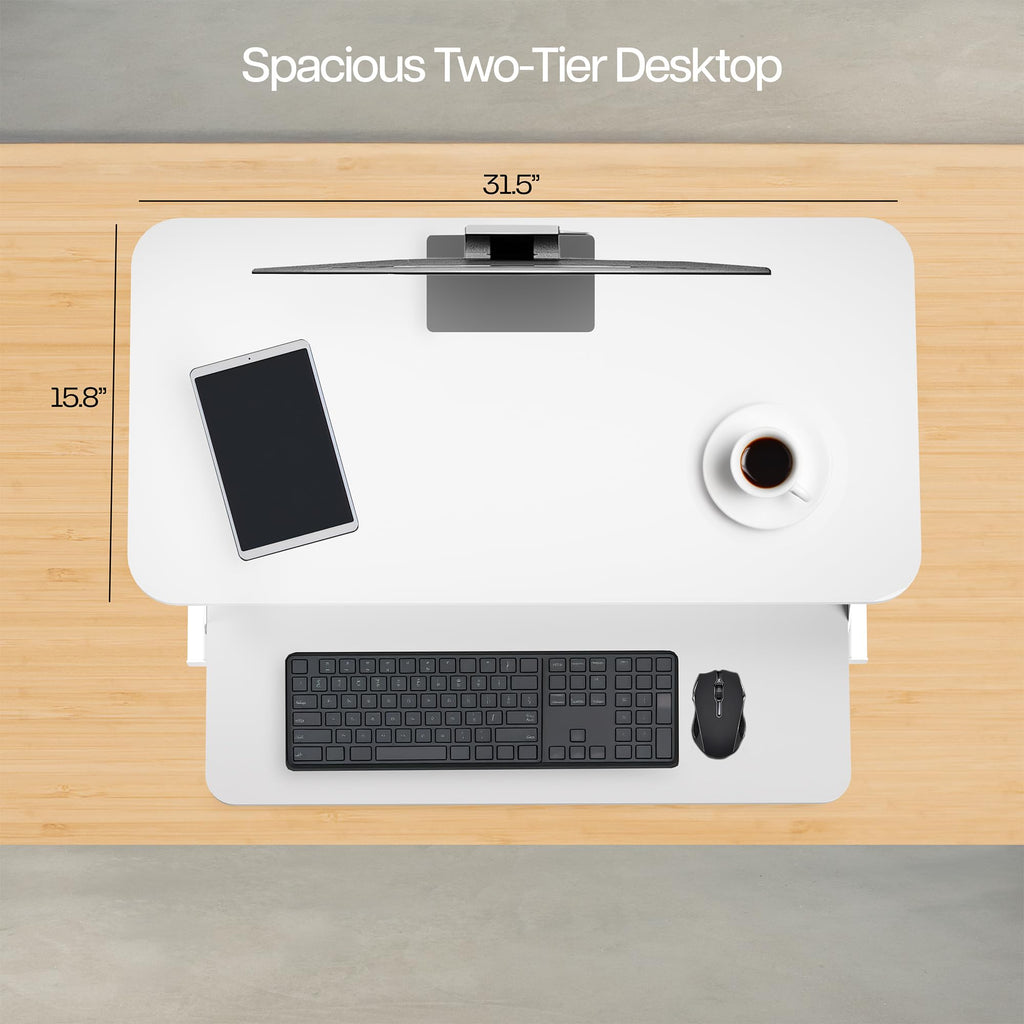White 32 inch Stand Up Desk Riser