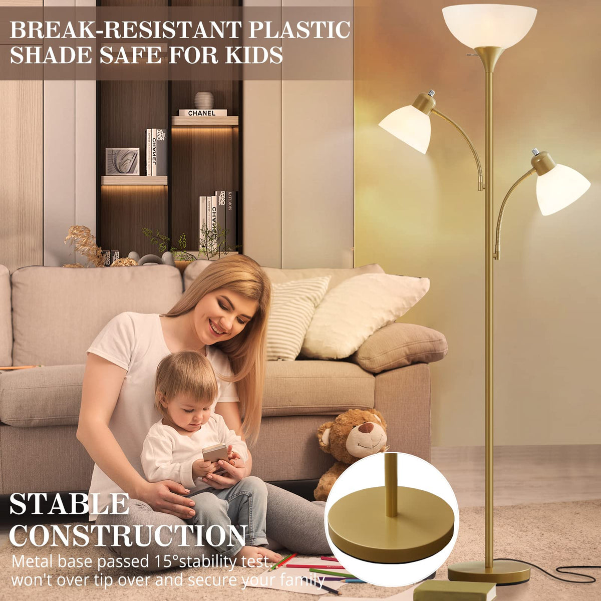 Floor Lamps for Living Room, 72" Tall Standing Lamps, Torchiere Lamp