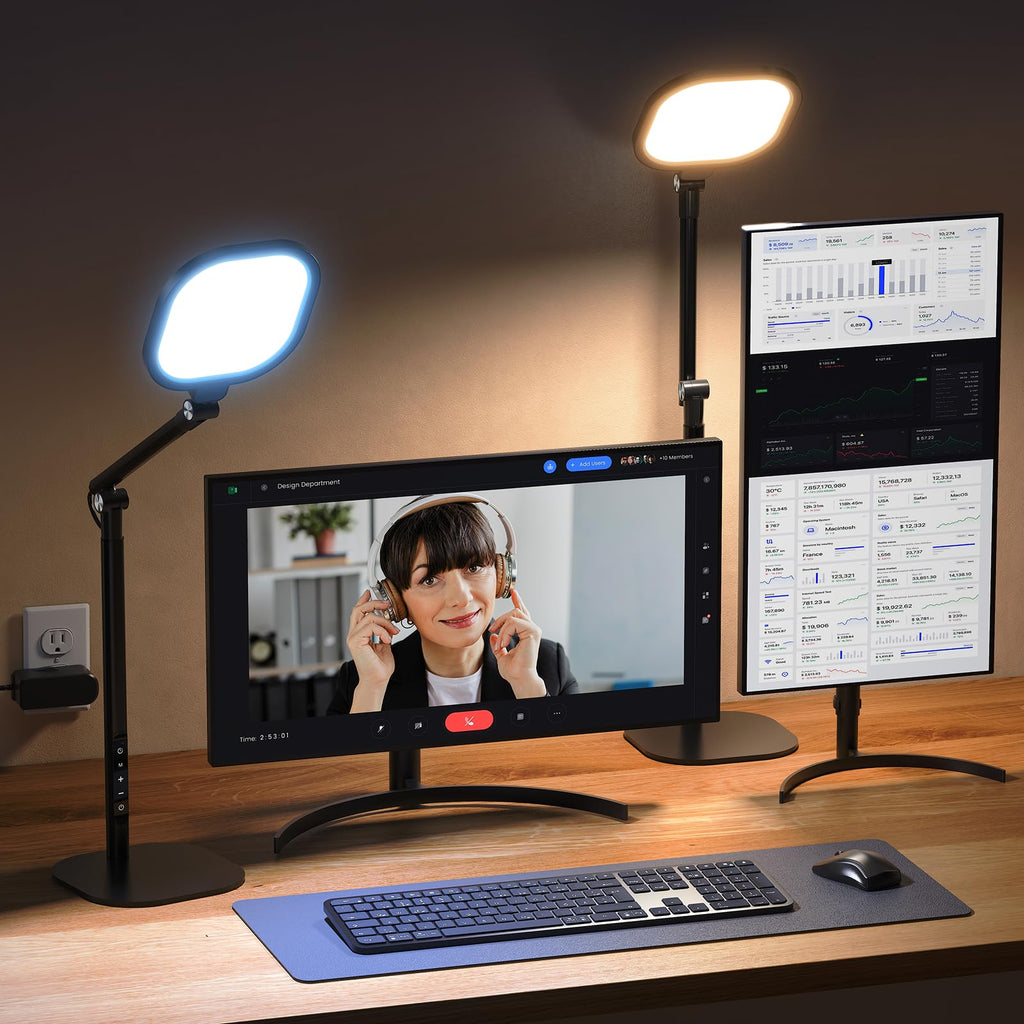 Video Conference Lighting, Edge-Lit Eye-Care Desk Lamps, 50 Modes