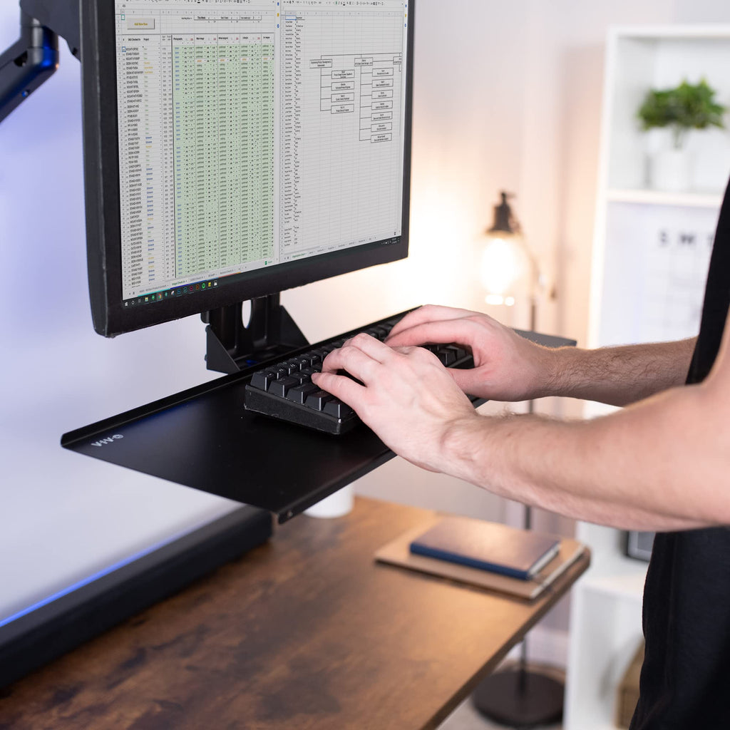 Computer Keyboard and Mouse Platform Tray VESA Mount Attachment 25.5 x 8 inch Surface