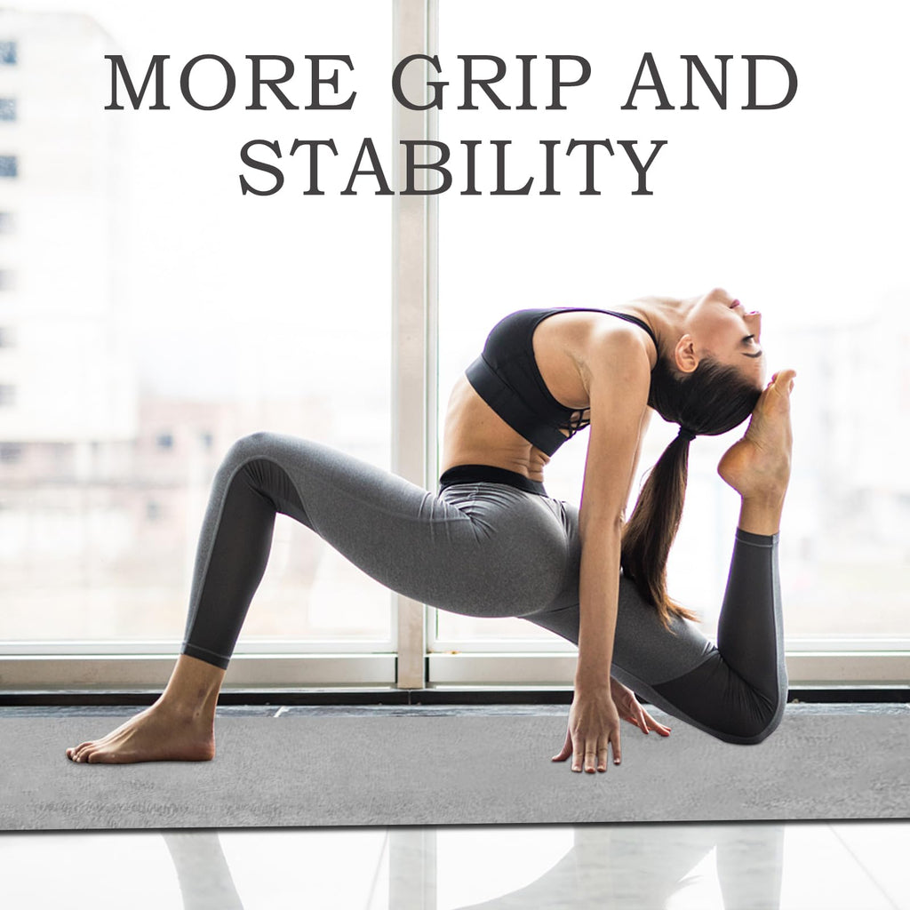 Yoga Towels, Non Slip Hot Yoga Mat Towel with Grip Dots,Super-Absorbent Soft Microfiber Yoga Blanket for Pilates, Fitness and Workout 72inch x 24inch (Grey)